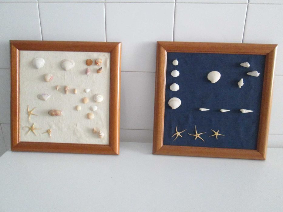2 frames made with real seashells64297521528194120