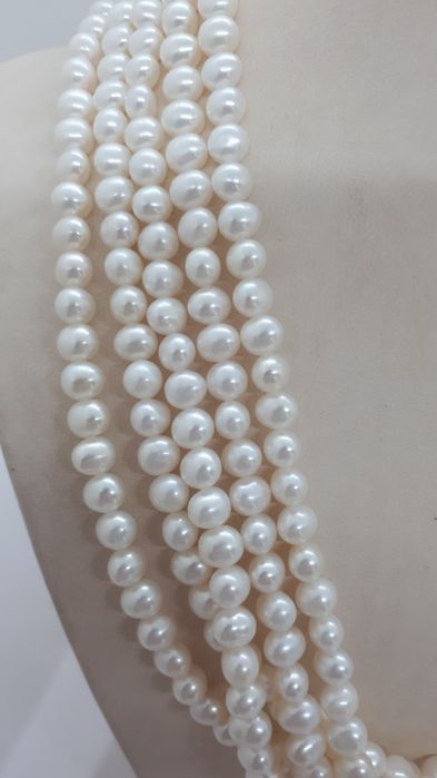 Бусы жемчуг,серебро 925пр.