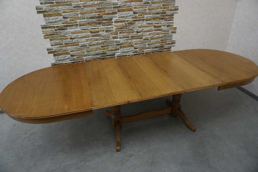 Stół Dębowy Owalny Rozkładany 3 Wstawki szer. 160 cm / 201 cm / 242 cm / 283 cm  (L-214)