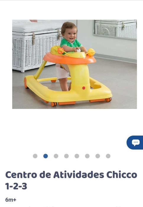 Voador, andarilho e triciclo chicco 3 em 1