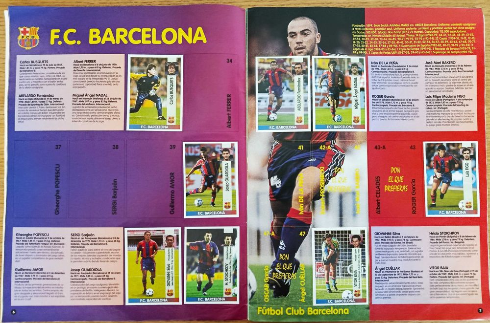Caderneta cromos Panini 96-97 La Liga - Espanha