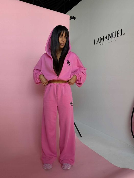 La manuel dres komplet positive różowy