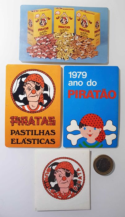 3 Antigos e Raros Calendários ~ "PASTILHAS PIRATAS" ~ 1977/79/83