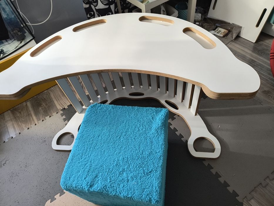 Bujak 3w1 Tupti Wood,zjeżdżalnia,blat,,Bujak+pufa