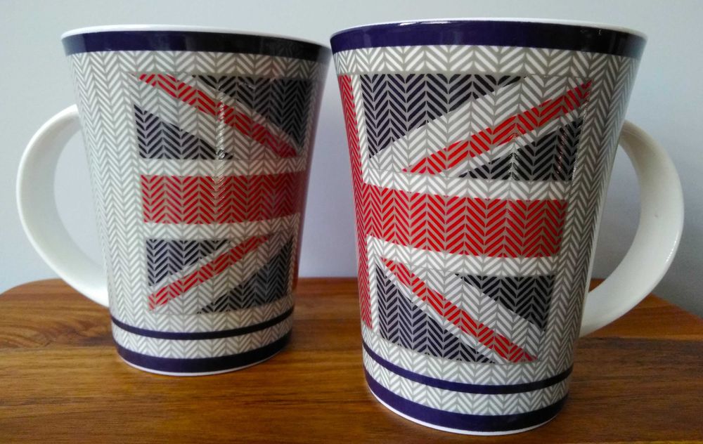 Kubki ceramiczne z brytyjską flagą Union Jack 2 sztuki
