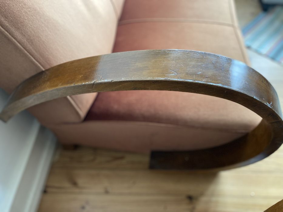 Sofá art deco veludo vintage antigo