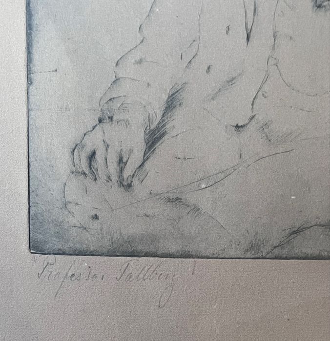 Akwaforta Erik Jerken wg Carla Larsona 1920r - prof. A. Tallberg