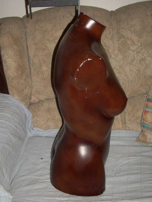 Manequim Torso Feminino Castanho, de parede