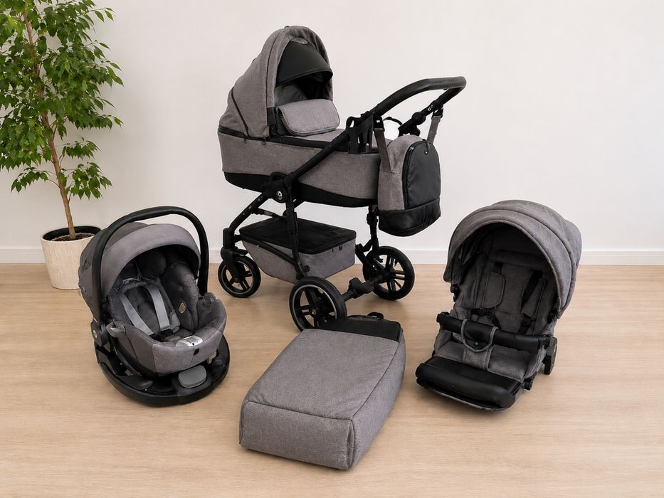 Коляска Donatan 3в1 + автолюлька Cybex Cloud Q Plus + база Isofix + адаптери | Повний комплект