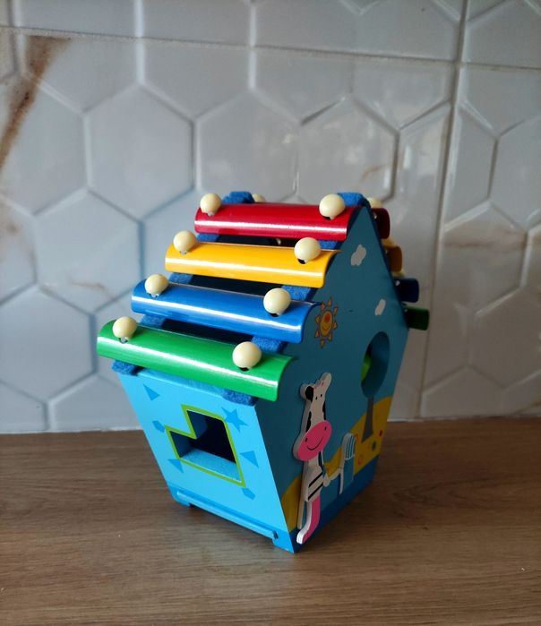 Ksylofon dla Dzieci Domek Small Foot Cymbałki Sorter Kształtów