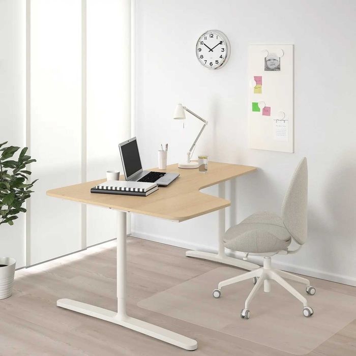 Secretária de canto IKEA Bekant (esquerda), carvalho branco, impecável