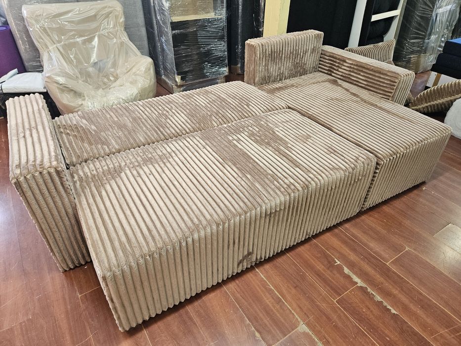 Narożnik Kanapa Sofa Gruby Sztruks Dostawa Cała Polska