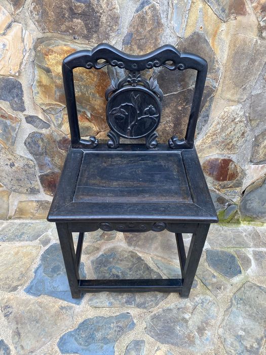 Par Cadeiras Chinesas Madeira Nobre Zitan Séc XIX 82 cm