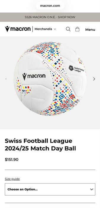 Футбольний м'яч Macron SFL SWISS League Fifa PRO