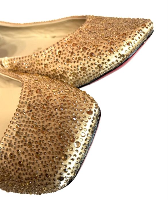 Christian Louboutin Gold Strauss туфлі , балетки