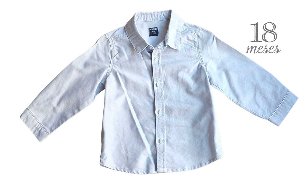 Conjunto Camisa + Colete Azul Kiabi 18 meses
