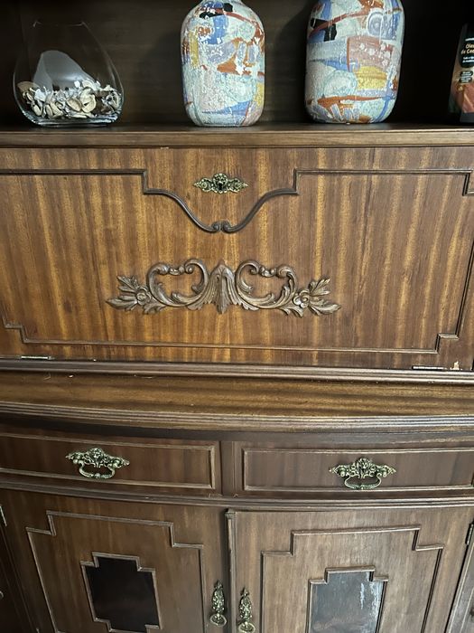 Movel estante armario madeira maciça vintage