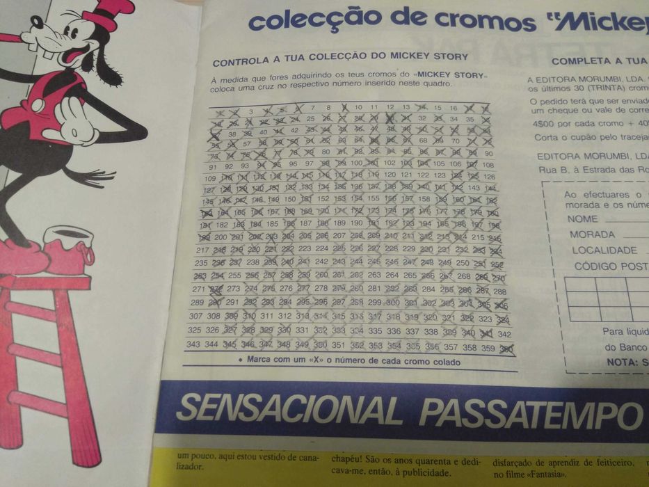 Caderneta de cromos Mickey Story - raridade