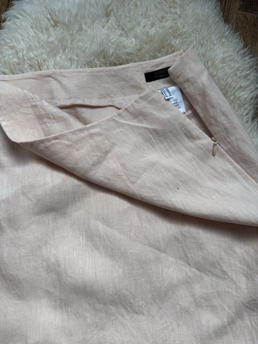 Vogue Spodnica damska lniana w morelowym kolorze r. 38