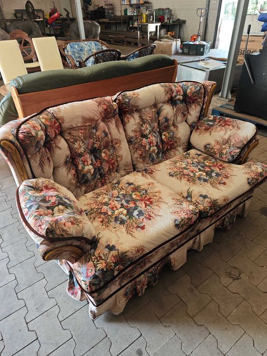 Komplet Wypoczynkowy 3+2+2 – Styl Rustykalny / Retro