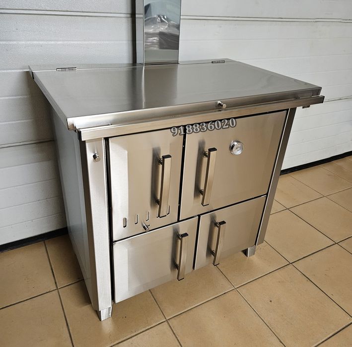 Fogão Lenha INOX Com Serpentina - Forno inox - Fabrico Nacional - Novo