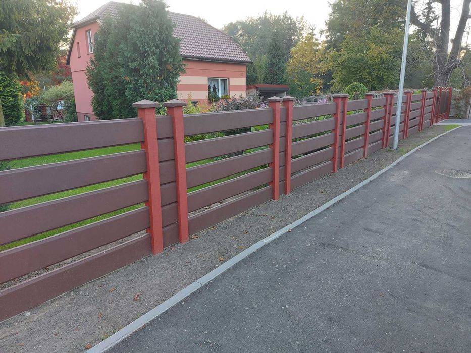 Ogrodzenie palisadowe, betonowe jedno-dwustronne