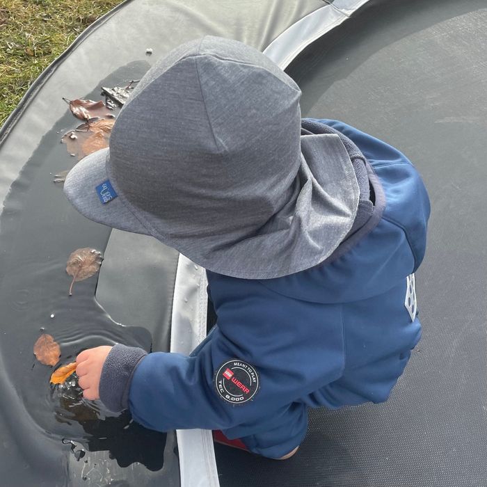 Czapka merino z jedwabiem na lato Glückskind szara M 6-18msc