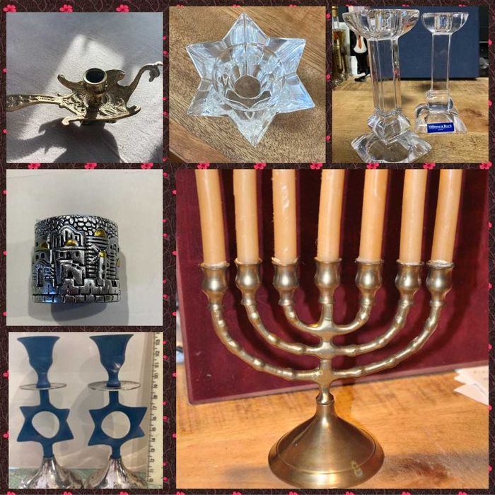Два светильника для Шаббата Подсвечник Звезда Давида Иудаизм 2 в 1 лот