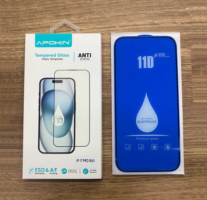 Película vidro temperado completa iPhone 17/17 Air/17 Pro/17 Pro Max