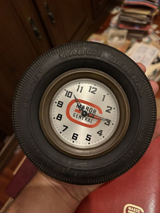 General Mabor raríssimo pneu relógio de corda com caixa original