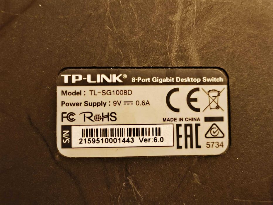 Switch TP-Link TL-SG1008D 8x Gigabit – sprawny