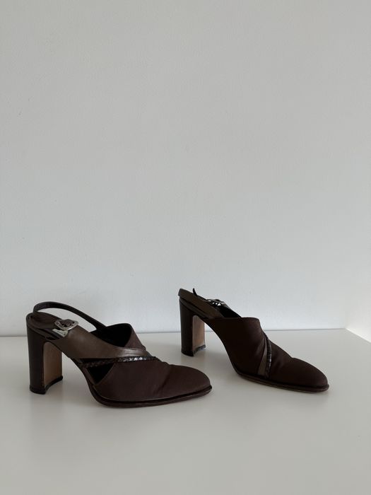 Vintage Lara Manni Leather Heels - buty ze skóry