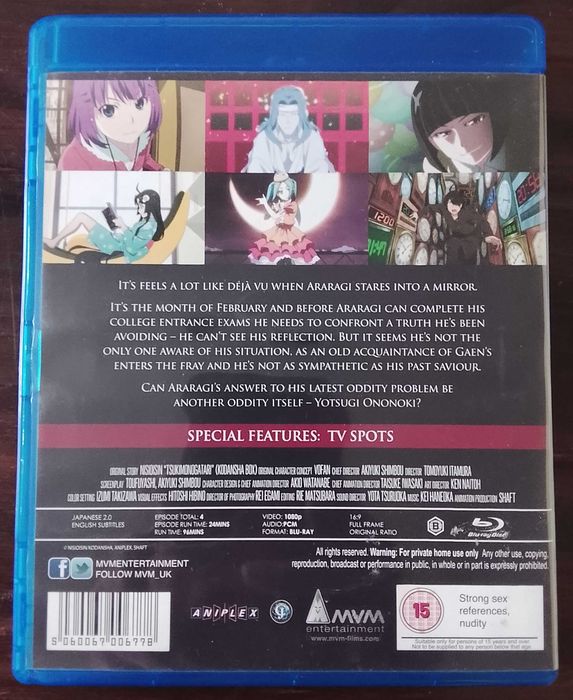 Tsukimonogatari Blu-Ray Anime Japão