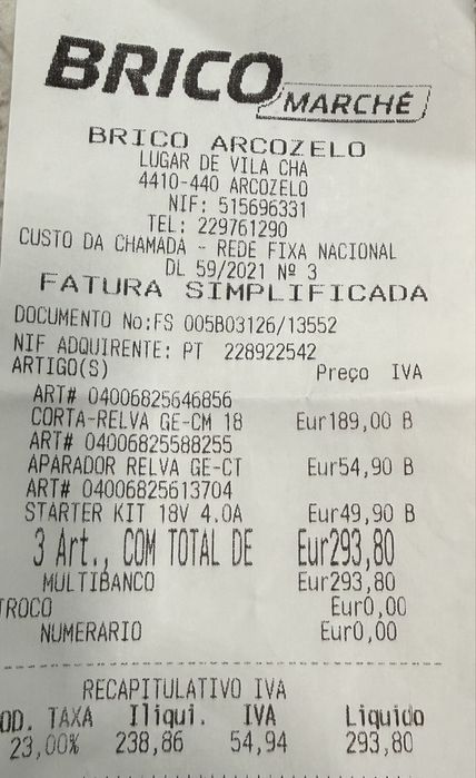 Corta relva + aparador sem fios ainda em garantia