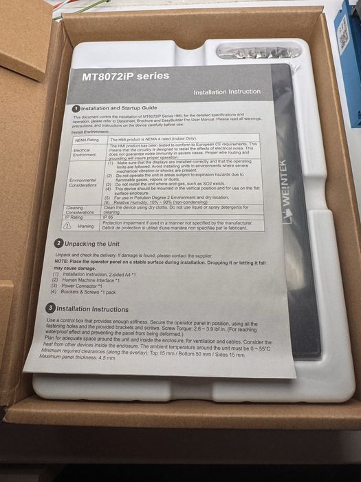 Weintek MT8072iP panel operatorski HMI 7” NOWY