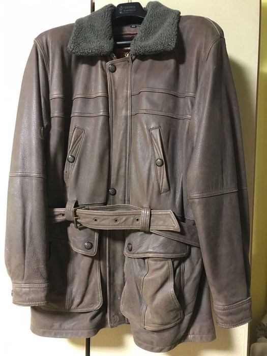 Мужская теплая  корейская куртка (дублёнка)