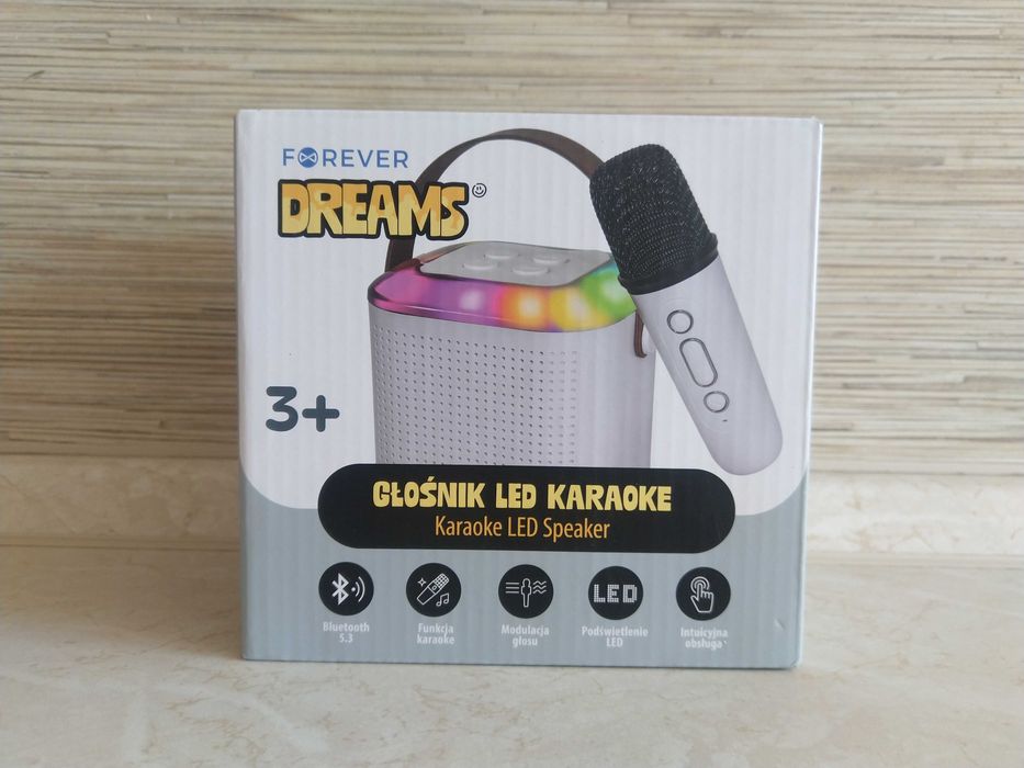 HIT Głośnik bezprzewodowy led karaoke bluetooth + mikrofon KURIER