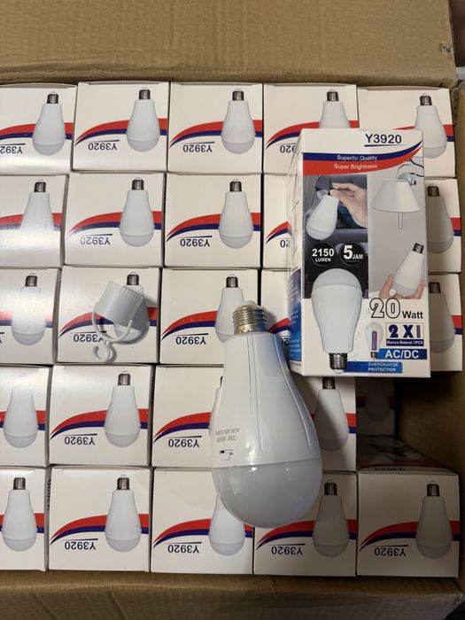 ‼️2 акумулятора 18650 Лампочка 20Ват акумулятона аварійна ‼️