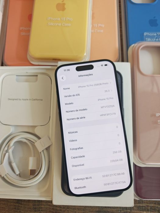 iPhone 15 Pro 6.1" 256GB Preto Titanium  Em Bom estado Aceito Retomas