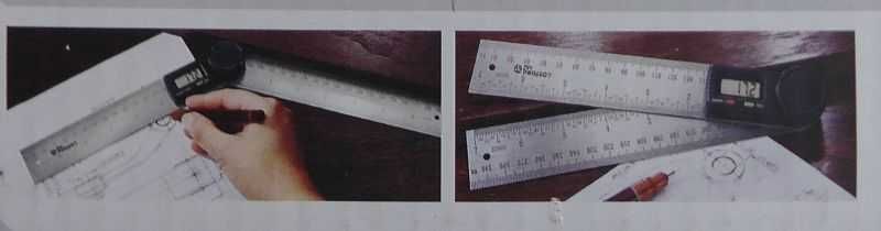 Kątomierz cyfrowy 0-360° 200 mm rozwarty 400mm LCD