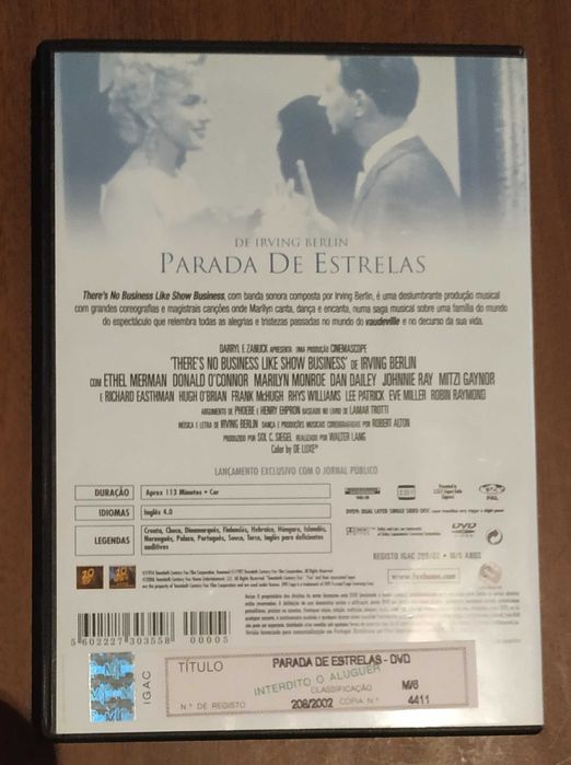 5 DVDs da coleção 80th aniversário de Marilyn Monroe