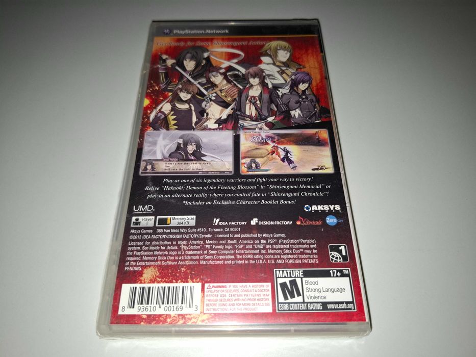 Hakuoki Warriors of the Shinsengumi [NTSC-U, Nowa] Sony PSP