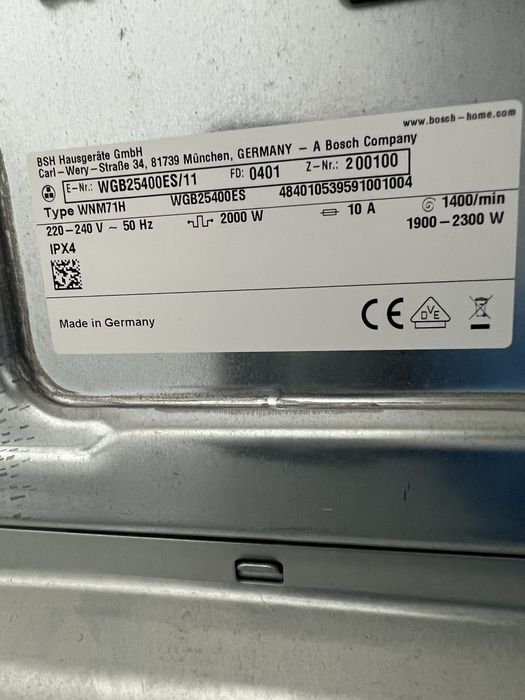 Máquina Lavar roupa Bosch Serie 8 10kgs