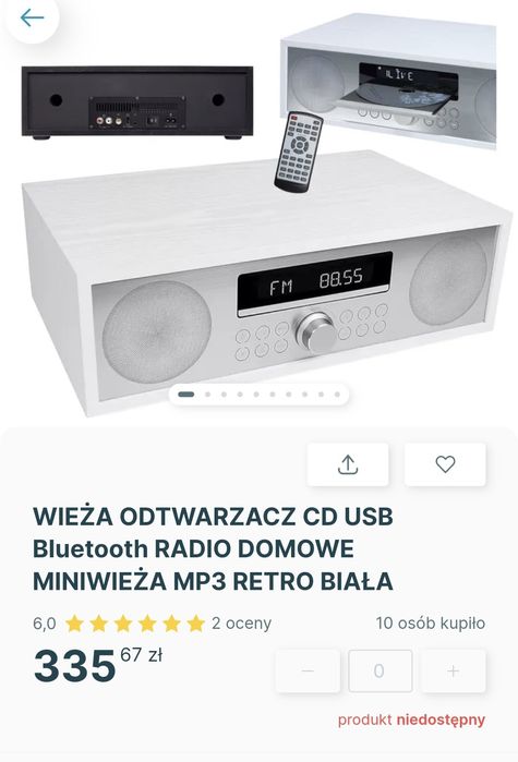 Miniwieża AudioAffairs MCD 264 Bluetooth DAB+ USB Poznań