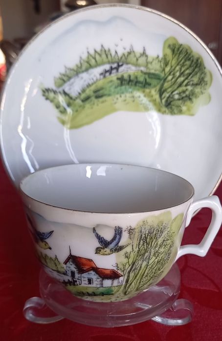 Chávenas vista alegre cegonha antigas porcelana Vista Alegre (descida de preço)