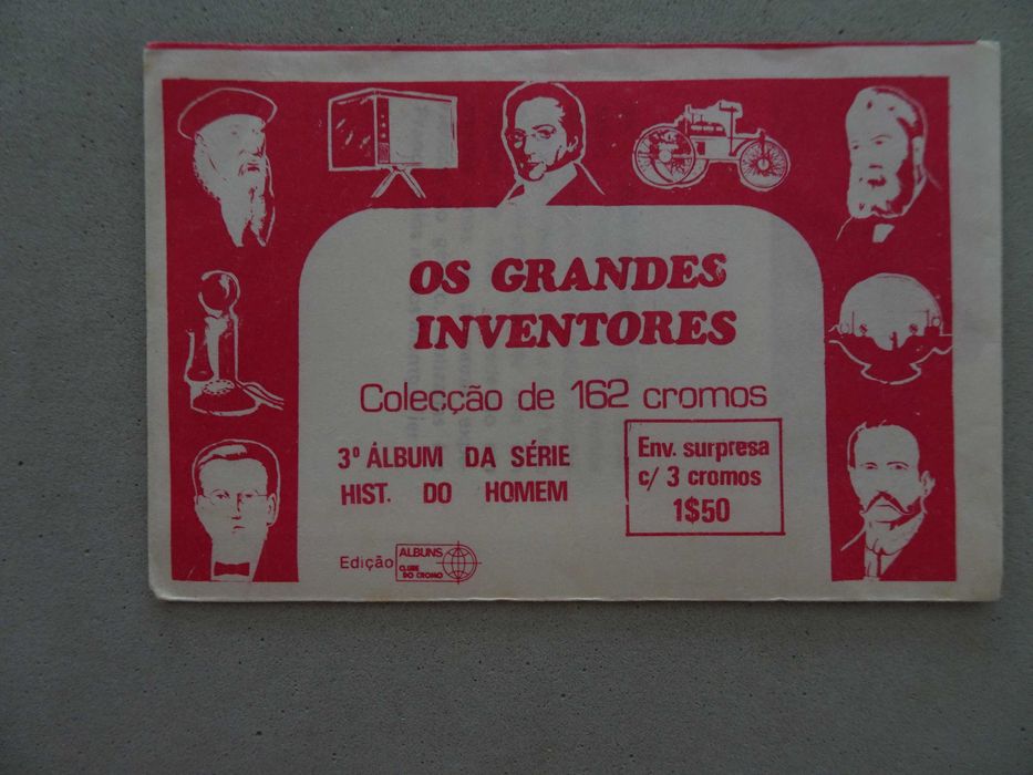 Carteira de cromos fechada Os grandes inventores