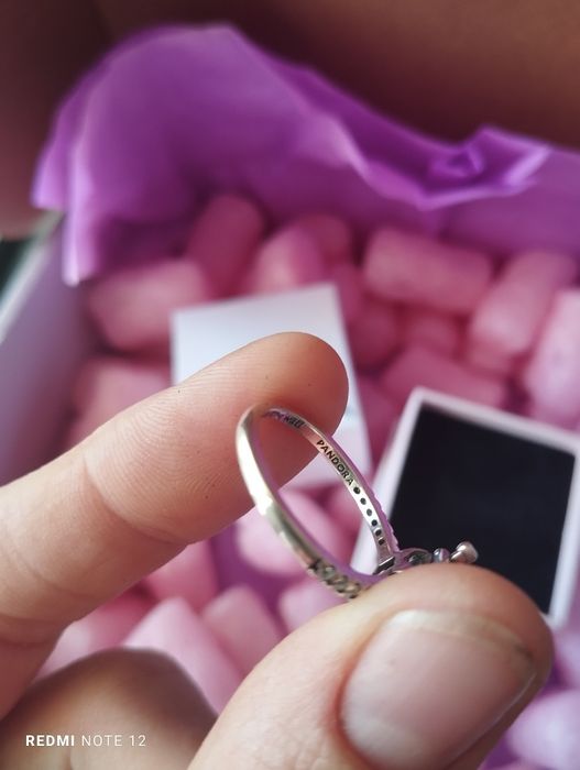 Pierścionek zaręczynowy serce srebrny pandora srebro 925 z kamien