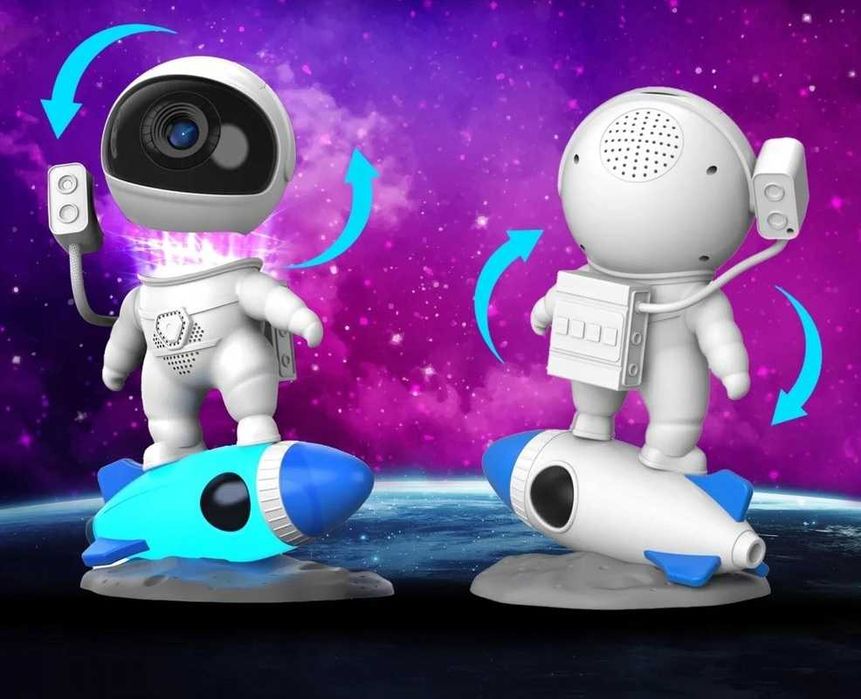 Projektor rzutnik gwiazd astronauta rocket bluetooth głosnik pilot smart