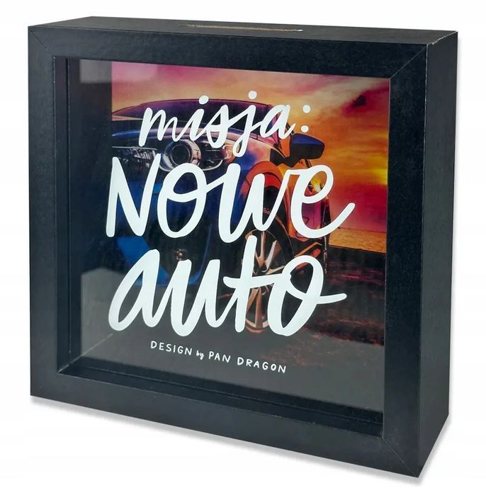 Skarbonka na zakup samochodu skarbonki na prezent misja nowe auto
