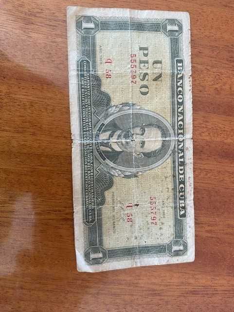 Nota de 1 peso Banco Nacional CUBA  (Jose Marti 1968)